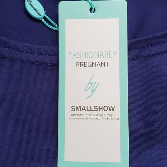 SMALLSHOW Navy Long Sleeve Knit Maternity Nursing Top NEW NWT Size M - Picture 13 of 13
